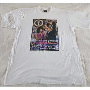 2009 Barack Obama Presidential Inauguration White T Shirt Mens Size 2X
